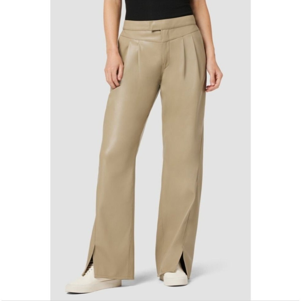 NWT Hudson Rosie Trouser Faux Leather Chinchilla Beige Pants - Size 31